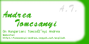 andrea tomcsanyi business card